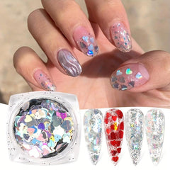 3D Manicure with Laser Holographic Nail Flakes Butterfly Heart Star Sequin