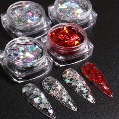 3D Manicure with Laser Holographic Nail Flakes Butterfly Heart Star Sequin