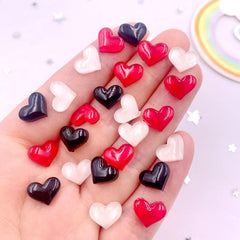 50pcs Resin Heart Nail Rhinestones for Weddings DIY Nails