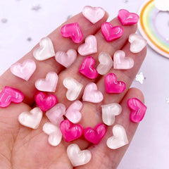 50pcs Resin Heart Nail Rhinestones for Weddings DIY Nails