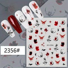 3D Butterfly Nail Stickers for Women - Dark Series DIY Nail Art Decals
