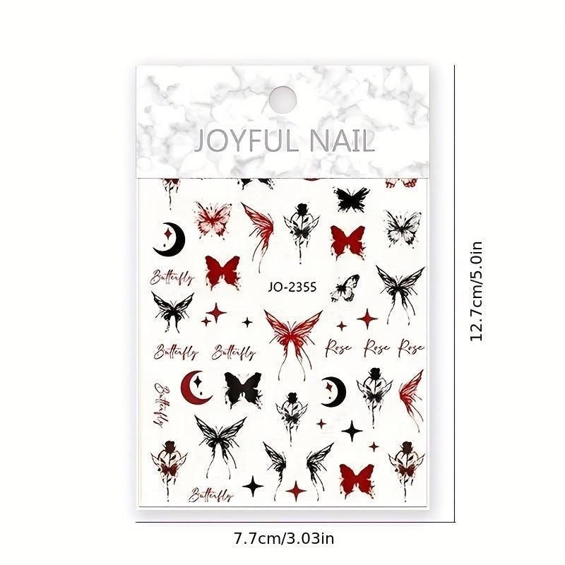 3D Butterfly Nail Stickers for Women - Dark Series DIY Nail Art Decals
