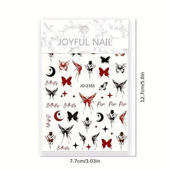 3D Butterfly Nail Stickers for Women - Dark Series DIY Nail Art Decals