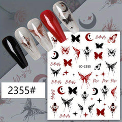 3D Butterfly Nail Stickers for Women - Dark Series DIY Nail Art Decals