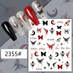3D Butterfly Nail Stickers for Women - Dark Series DIY Nail Art Decals