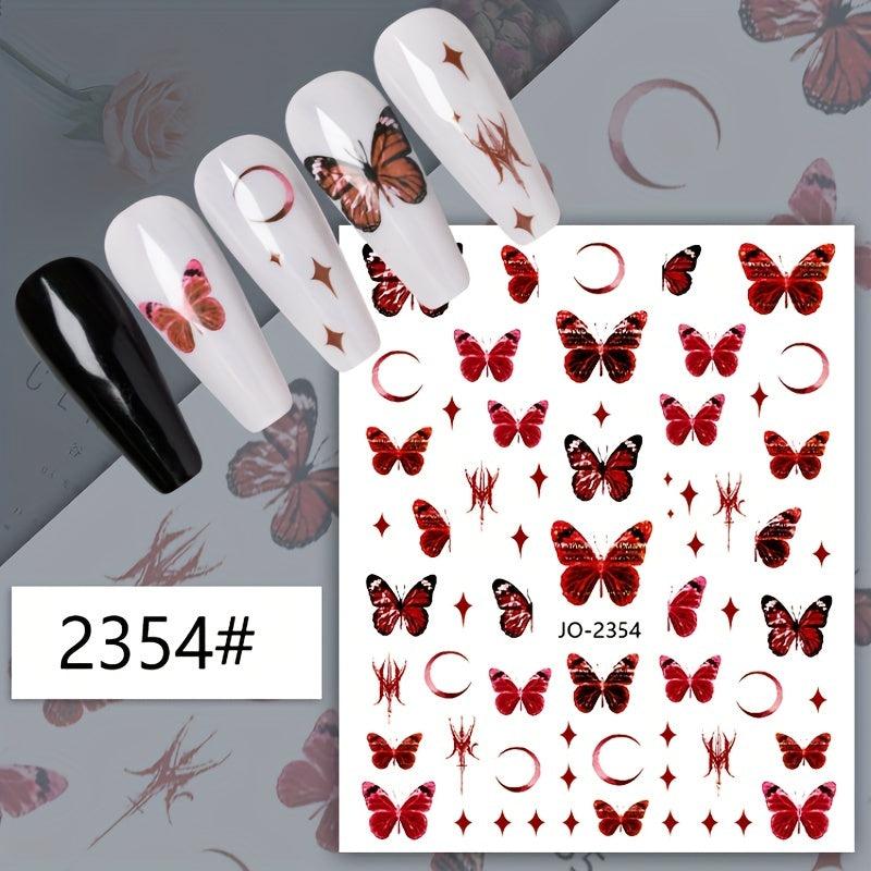 3D Butterfly Nail Stickers for Women - Dark Series DIY Nail Art Decals
