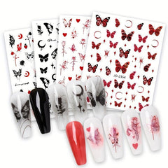 3D Butterfly Nail Stickers for Women - Dark Series DIY Nail Art Decals