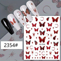 3D Butterfly Nail Stickers for Women - Dark Series DIY Nail Art Decals