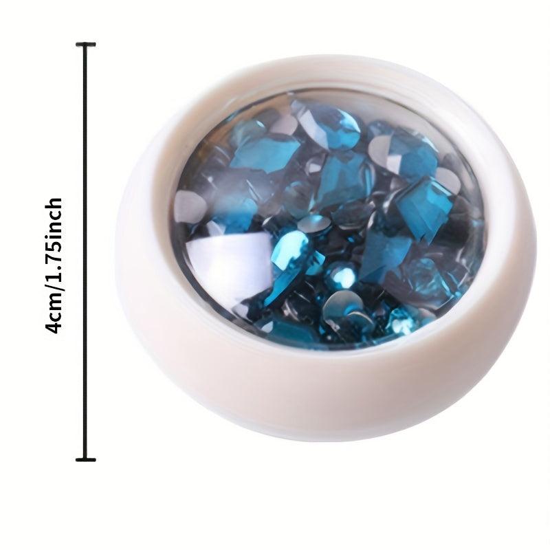 6 Grid Rhinestone Nail Art Set Flat Back Gemstones for DIY Nail Art