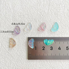 Aurora Butterfly Wings Nail Charms Resin Stones Rhinestones 30 Pcs