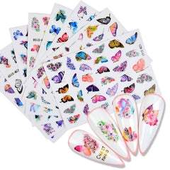 Butterfly Nail Art Decals DIY or Salon Style Nail Tattoos for Women