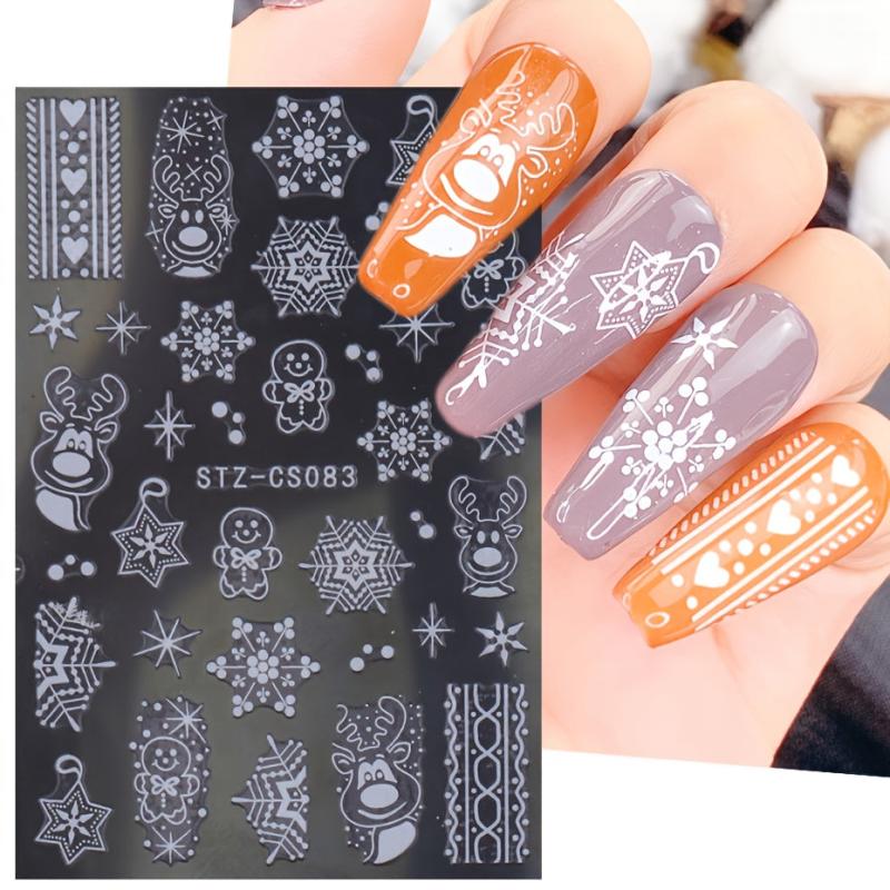 Christmas Snowflake Rose Golden Nail Art Sticker Decal