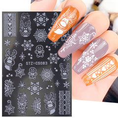 Christmas Snowflake Rose Golden Nail Art Sticker Decal