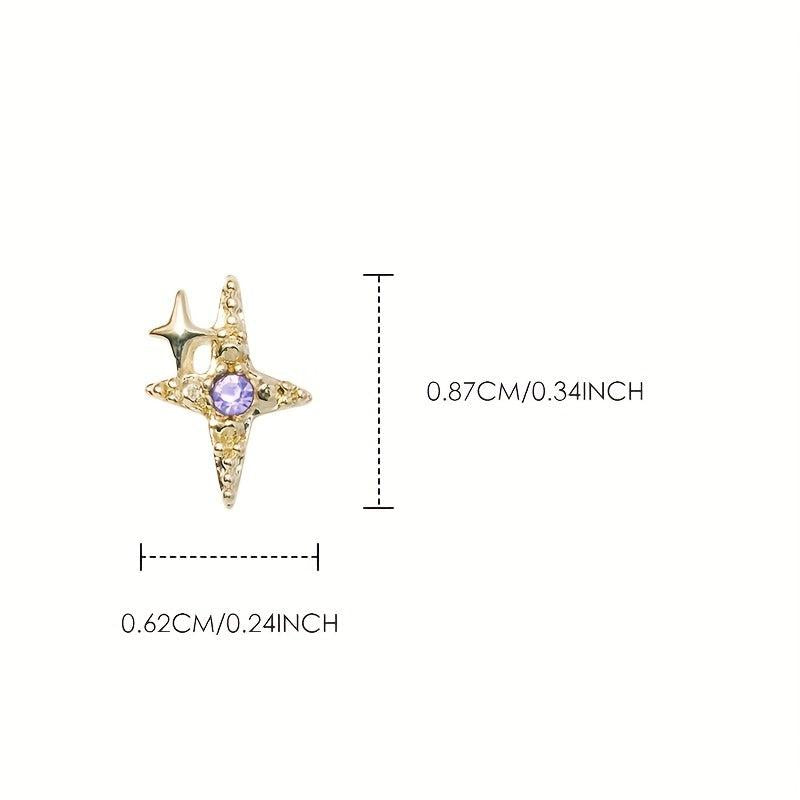 Nail Art Charms Rhinestones Star Charms Nail Accessories DIY Supplies 5 Pcs