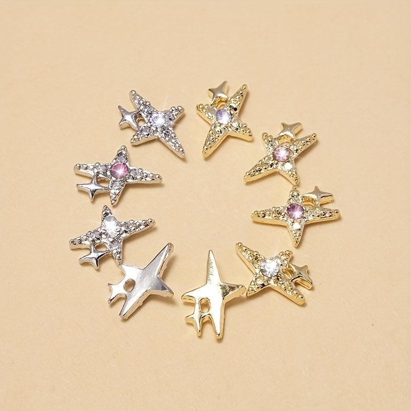 Nail Art Charms Rhinestones Star Charms Nail Accessories DIY Supplies 5 Pcs