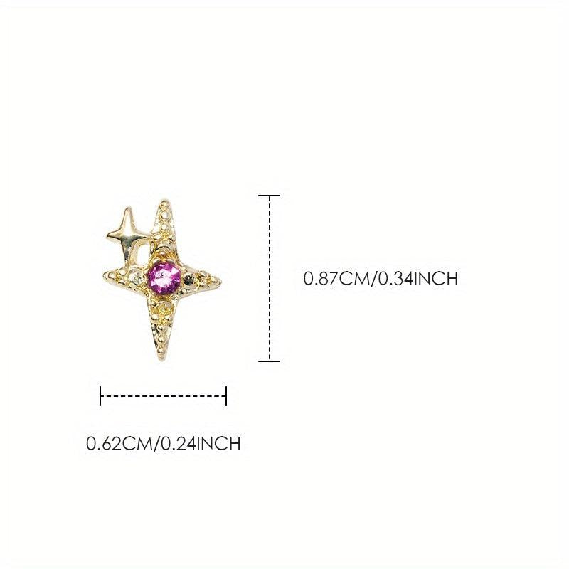 Nail Art Charms Rhinestones Star Charms Nail Accessories DIY Supplies 5 Pcs