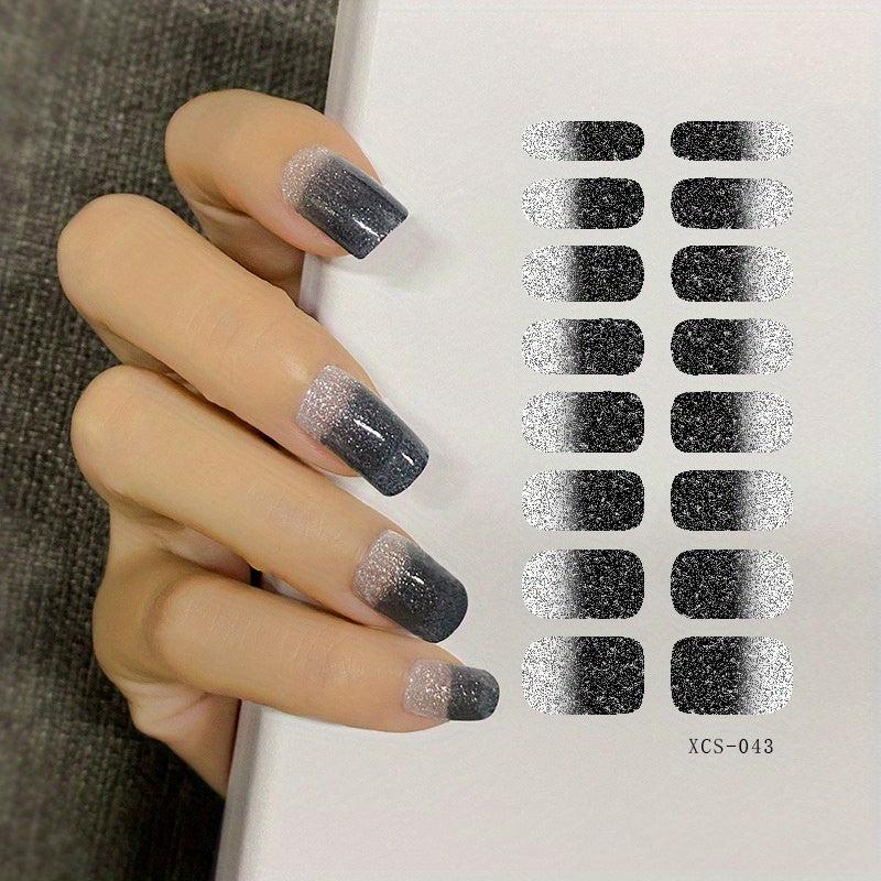 Gradient Glitter Nail Wraps for Stunning Manicures