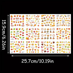 Maple Leaf Nail Water Transfer Stickers Fox Owl Nail Decals DIY Nail Art