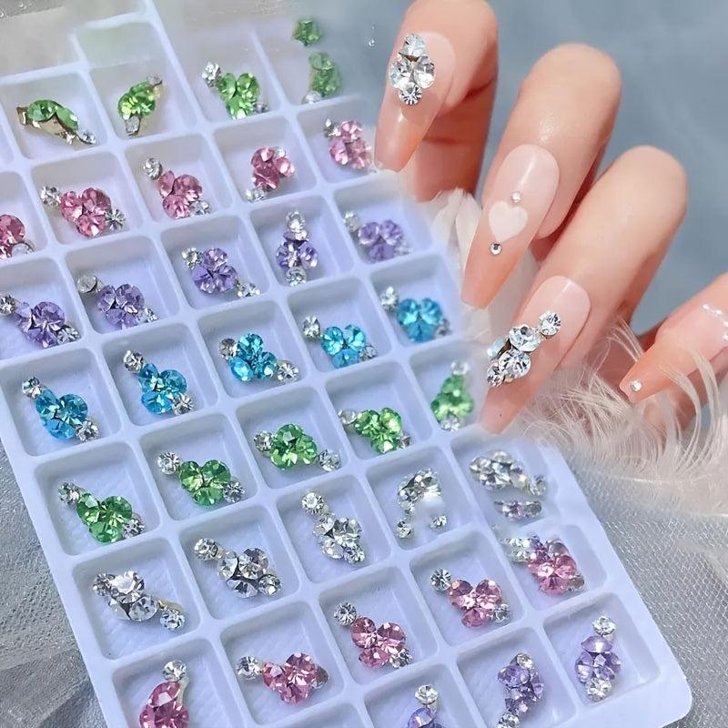 Glass Nail Rhinestone Metal Nail Art Charms DIY Decoration