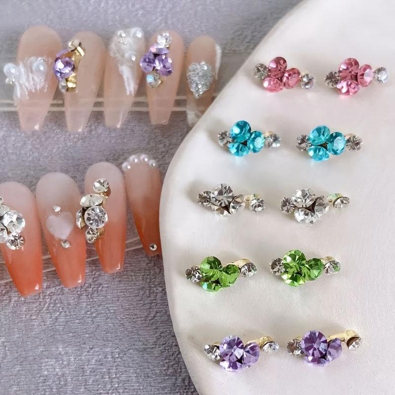 Glass Nail Rhinestone Metal Nail Art Charms DIY Decoration