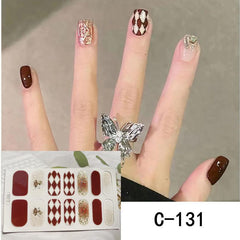 Y2K Nail Strips 3D Full Wraps Nail Polish Sticker Self Adhesive Nail Art Decal