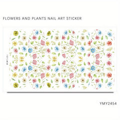 Floral Nail Polish Strips Stickers Self Adhesive Full Nail Wraps