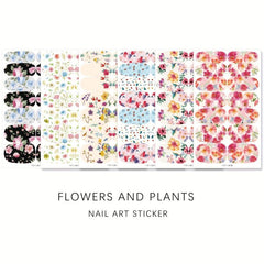 Floral Nail Polish Strips Stickers Self Adhesive Full Nail Wraps