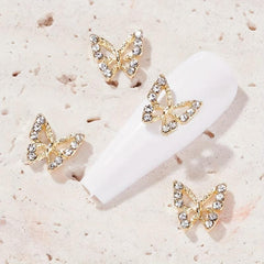 20 Pcs 3D Butterfly Nail Charms Clear Crystal Charms for Nails Art Decorations