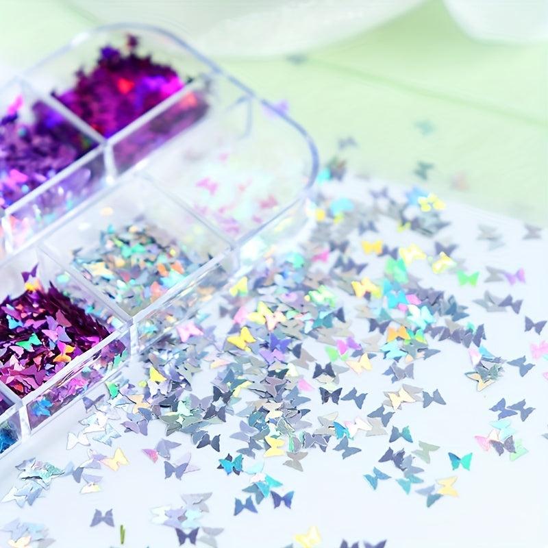 3D Butterfly Nail Art Glitter Sparkly Laser Sequin Acrylic Paillettes