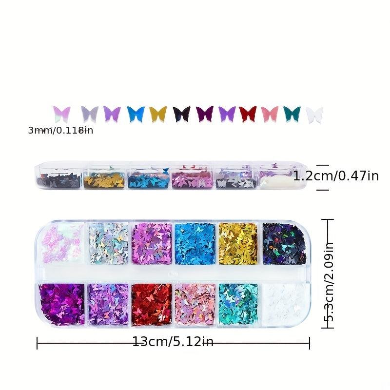 3D Butterfly Nail Art Glitter Sparkly Laser Sequin Acrylic Paillettes