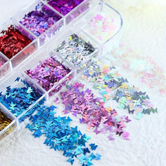 3D Butterfly Nail Art Glitter Sparkly Laser Sequin Acrylic Paillettes