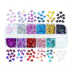 3D Butterfly Nail Art Glitter Sparkly Laser Sequin Acrylic Paillettes