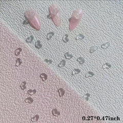 20 pcs Clear Love Heart Nail Art 3D Resin Manicure Accessories