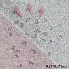 20 pcs Clear Love Heart Nail Art 3D Resin Manicure Accessories