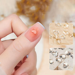 20 pcs Clear Love Heart Nail Art 3D Resin Manicure Accessories