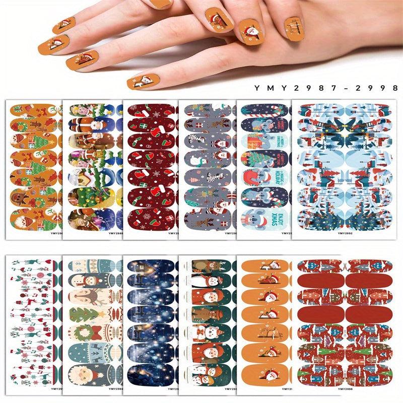 Christmas Nail Polish Stickers Snowflake Snowman Elk Santa Claus Christmas Tree