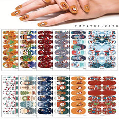 Christmas Nail Polish Stickers Snowflake Snowman Elk Santa Claus Christmas Tree