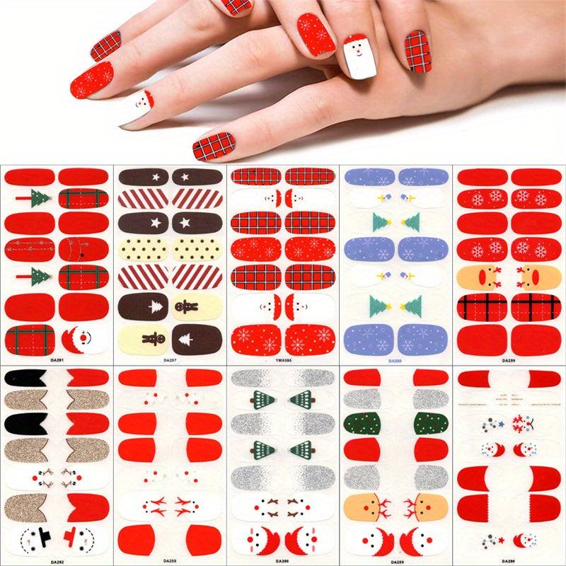 Christmas Nail Polish Stickers Snowflake Snowman Elk Santa Claus Christmas Tree