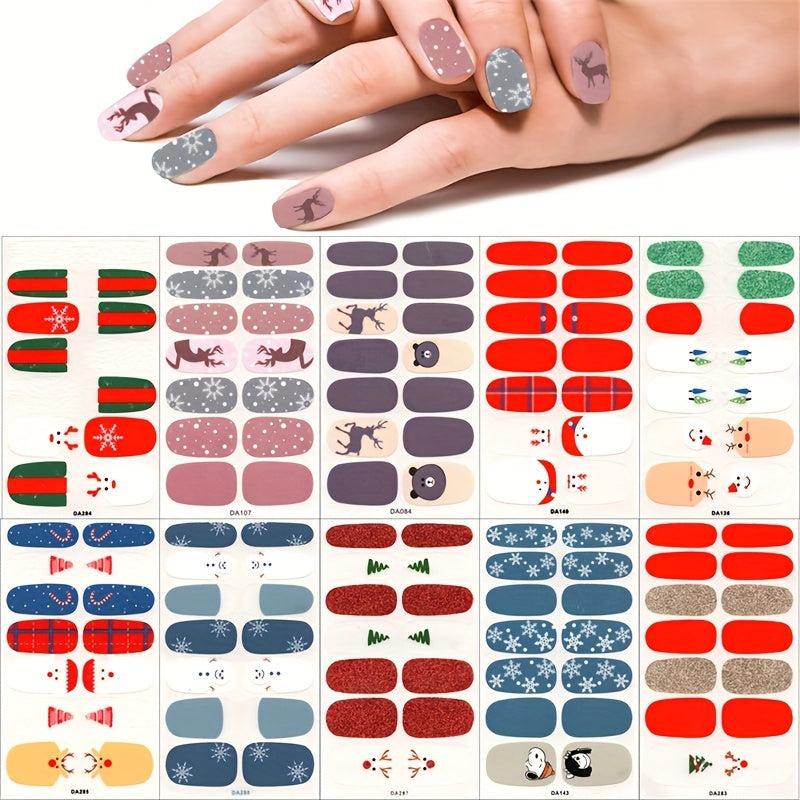 Christmas Nail Polish Stickers Snowflake Snowman Elk Santa Claus Christmas Tree