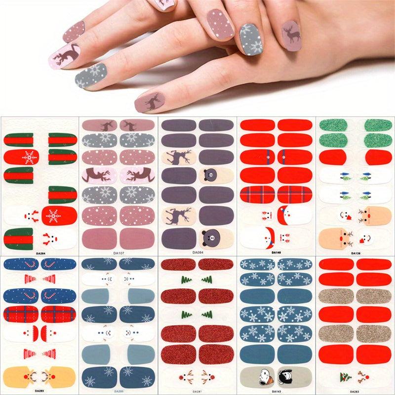 Christmas Nail Polish Stickers Snowflake Snowman Elk Santa Claus Christmas Tree