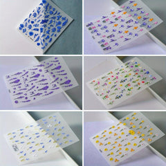 5D Embossed Flower Nail Art Sticker Self Adhesive Decals