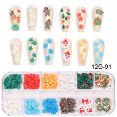 3D Christmas Nail Art Kit Santa Stars Xmas Tree Snowflake DIY Manicure