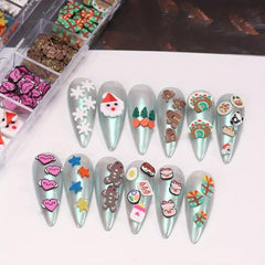 3D Christmas Nail Art Kit Santa Stars Xmas Tree Snowflake DIY Manicure