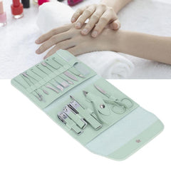 16 Pcs Manicure Set Portable Beauty Pliers Scissors Ear Spoon Storage Bag