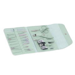 16 Pcs Manicure Set Portable Beauty Pliers Scissors Ear Spoon Storage Bag