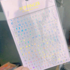 Gradient Nail Stickers English Alphabet Nail Decoration