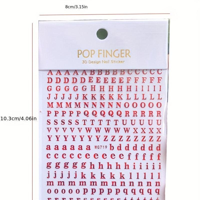 Gradient Nail Stickers English Alphabet Nail Decoration