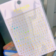 Gradient Nail Stickers English Alphabet Nail Decoration