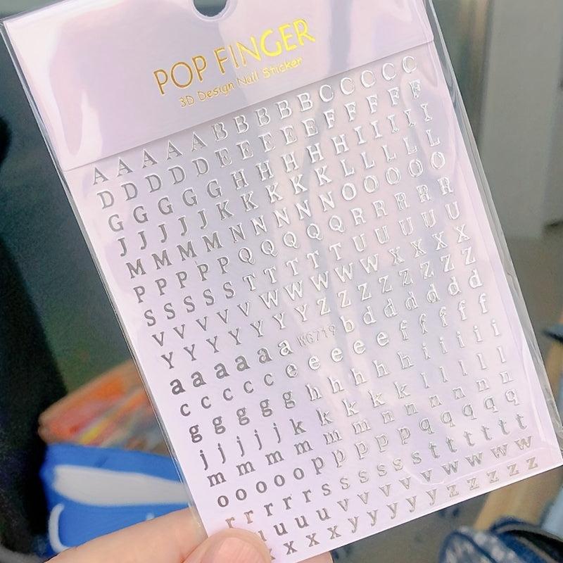 Gradient Nail Stickers English Alphabet Nail Decoration