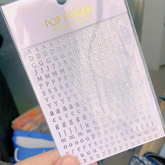 Gradient Nail Stickers English Alphabet Nail Decoration